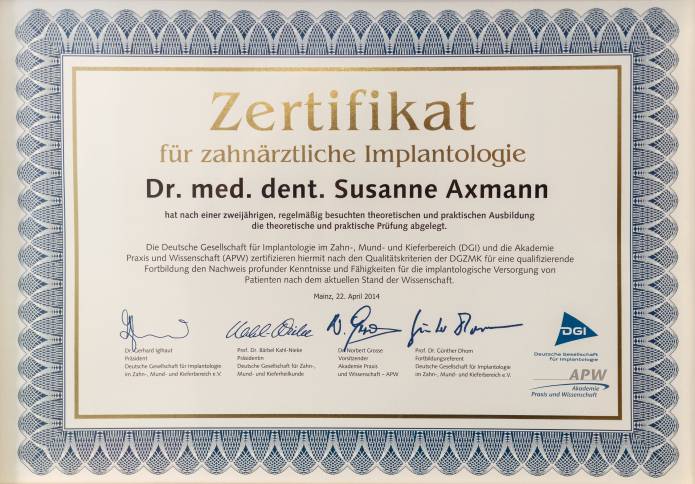 , Dr. med. dent. Susanne Axmann, Zahnarzt Ludwigshafen - Zahnärztin Dr. Susanne Axmann, Ludwigshafen, Zahnärztin